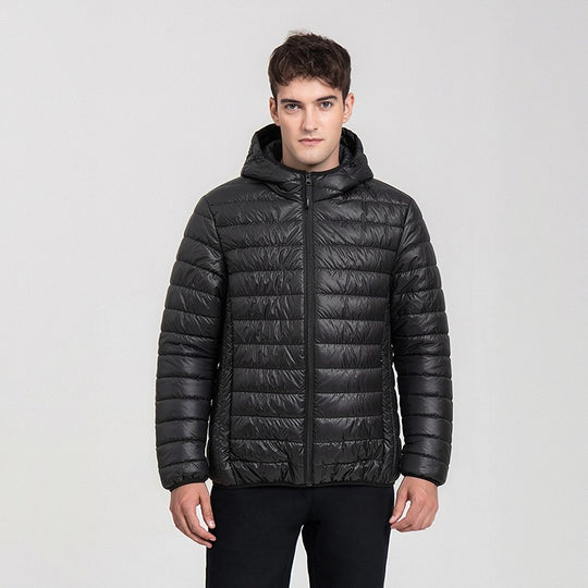 Herren Packbare Minimalistische Stepp-Kapuzenjacke mit wasserabweisender Außenlage & Thermofaser Nord Taschen
