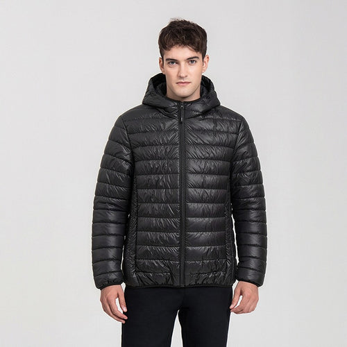 Herren Packbare Minimalistische Stepp-Kapuzenjacke mit wasserabweisender Außenlage & Thermofaser Nord Taschen