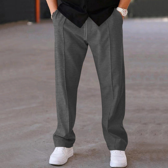 Herren Relaxed-Fit Freizeit-Hose mit Bügelfalte, Tunnelzug und Eingrifftaschen Nord Taschen