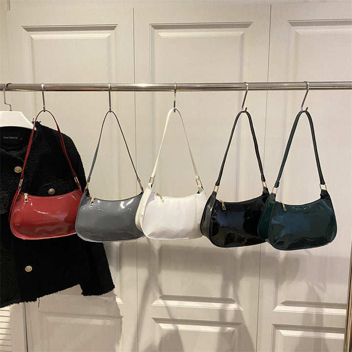Damen modische Handtasche im minimalistischen Design mit glänzender Oberfläche Nord Taschen