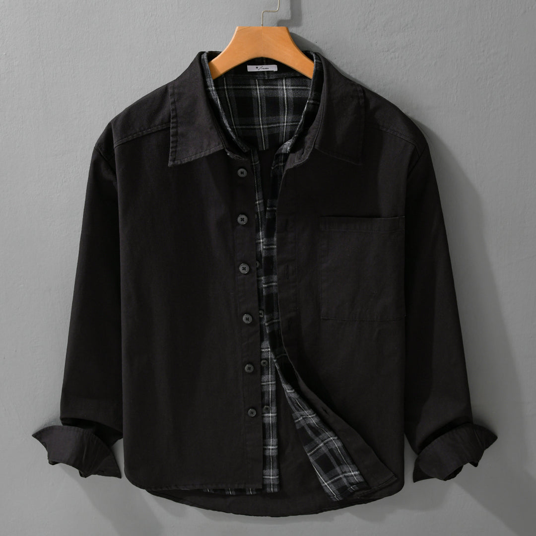 Herren Overshirt-Jacke mit karierter Thermofütterung Nord Taschen
