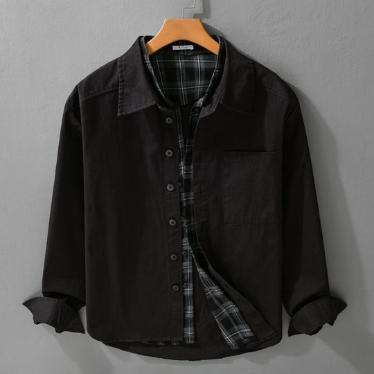 Herren Overshirt-Jacke mit karierter Thermofütterung Nord Taschen