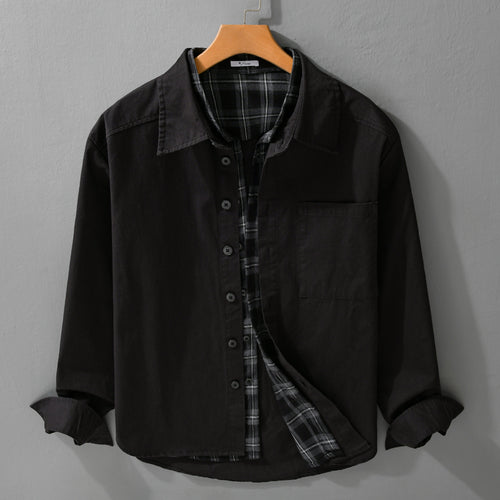 Herren Overshirt-Jacke mit karierter Thermofütterung Nord Taschen