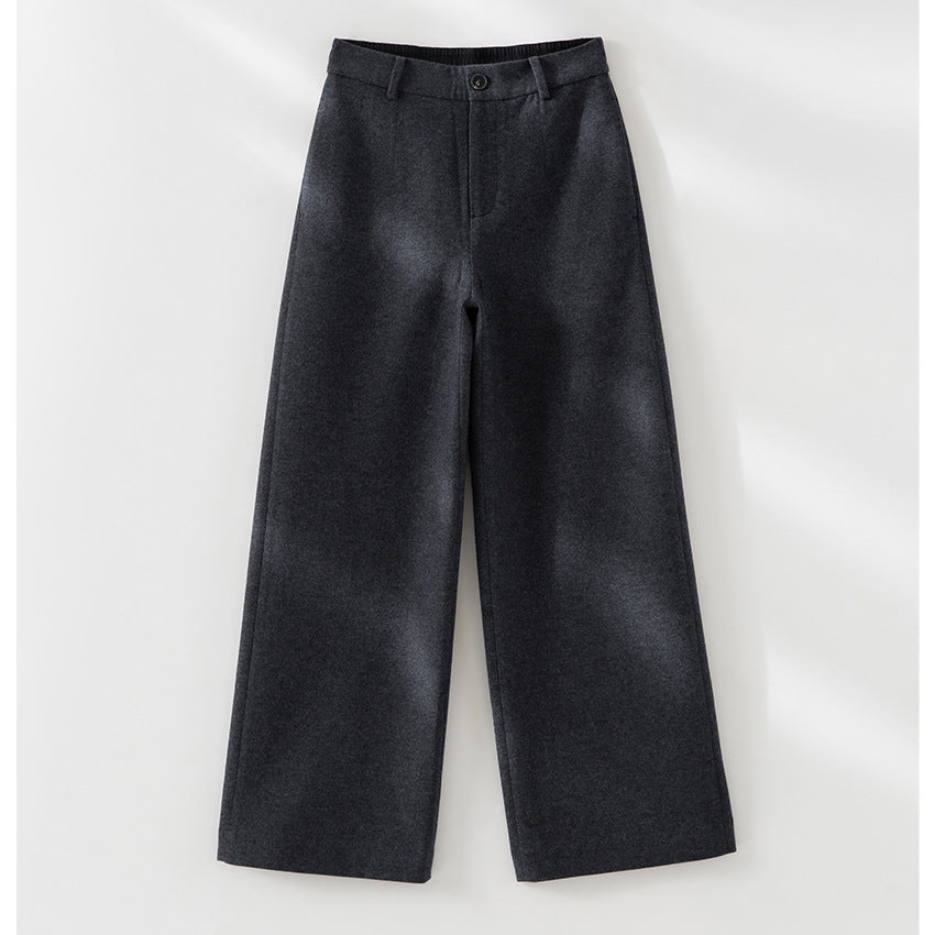 Damen Weite Highwaist-Wollmix-Hose im Culotte‑Schnitt mit Bügelfalte Nord Taschen