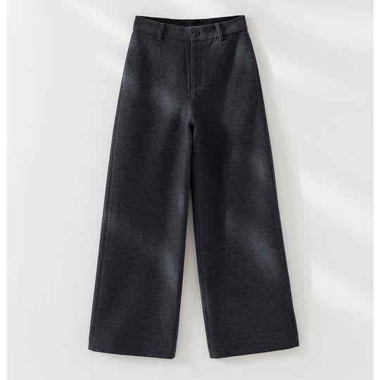 Damen Weite Highwaist-Wollmix-Hose im Culotte‑Schnitt mit Bügelfalte Nord Taschen