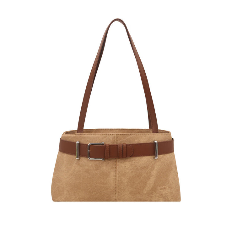 Damen elegante Schultertasche mit modernem Gurtverschluss Nord Taschen