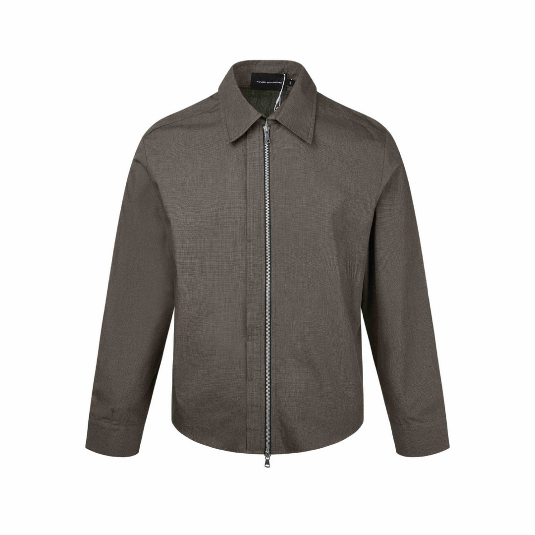 Herren Kurzjacke mit Hemdkragen, Zwei‑Wege‑Reißverschluss und feiner Struktur Nord Taschen