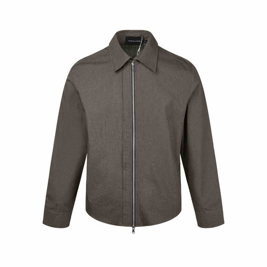 Herren Kurzjacke mit Hemdkragen, Zwei‑Wege‑Reißverschluss und feiner Struktur Nord Taschen