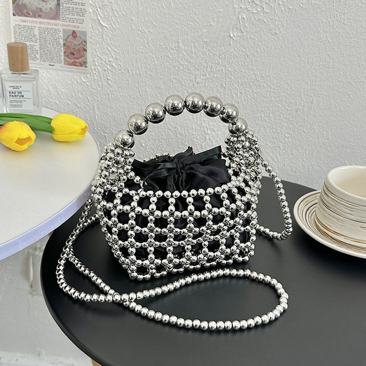 Damen Abendtasche mit Perlenverzierung und elegantem Tragegriff Nord Taschen