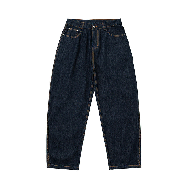 Damen Relaxed-Fit High-Waist Denimhose mit weitem Bein und markanter Nahtführung Nord Taschen
