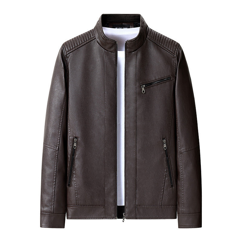 Herren modische Lederjacke mit Steppdetails Nord Taschen