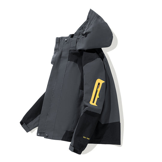 Herren Wasserdichte Softshell-Outdoorjacke mit Kapuze, Ärmel-Reißverschlusstasche und winddichter Membran Nord Taschen