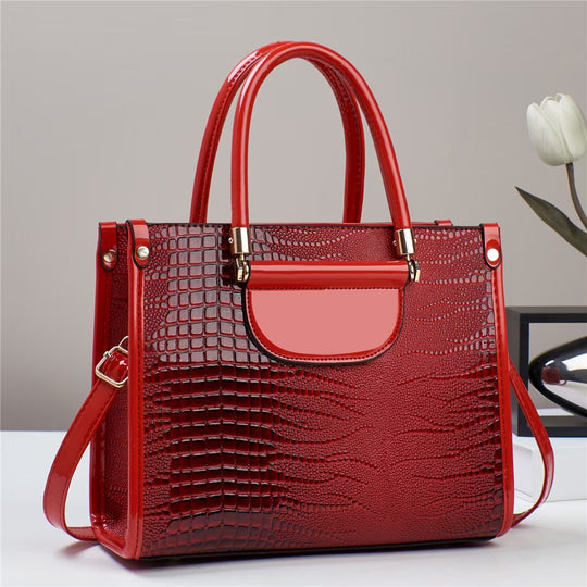 Damen Handtasche mit luxuriösem Krokodil-Look und abnehmbarem Schulterriemen Nord Taschen