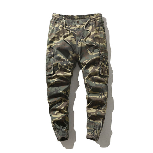Herren Cargohhose im Joggerstil mit Camouflage‑Print, Elastischem Bund und Bündchen Nord Taschen