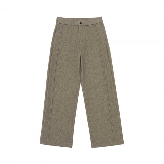 Damen Weite Wollmix-Hose mit Bügelfalte, Hoher Bund und geradem Bein Nord Taschen