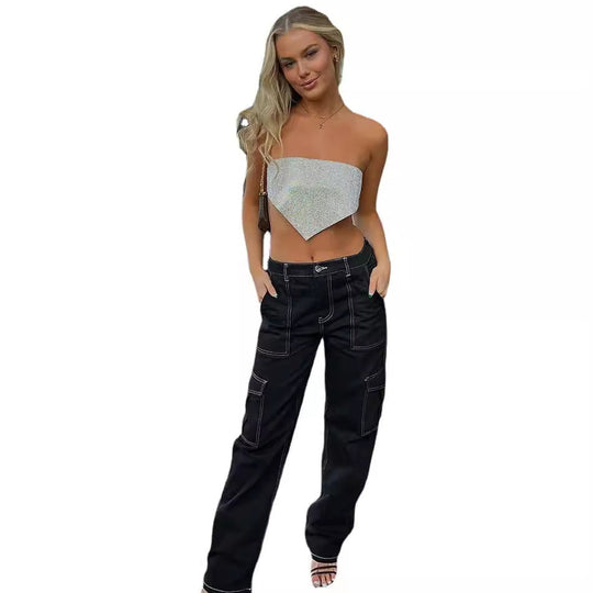 Damen Cargo-Hose mit Baumwollmix und praktischen Taschen