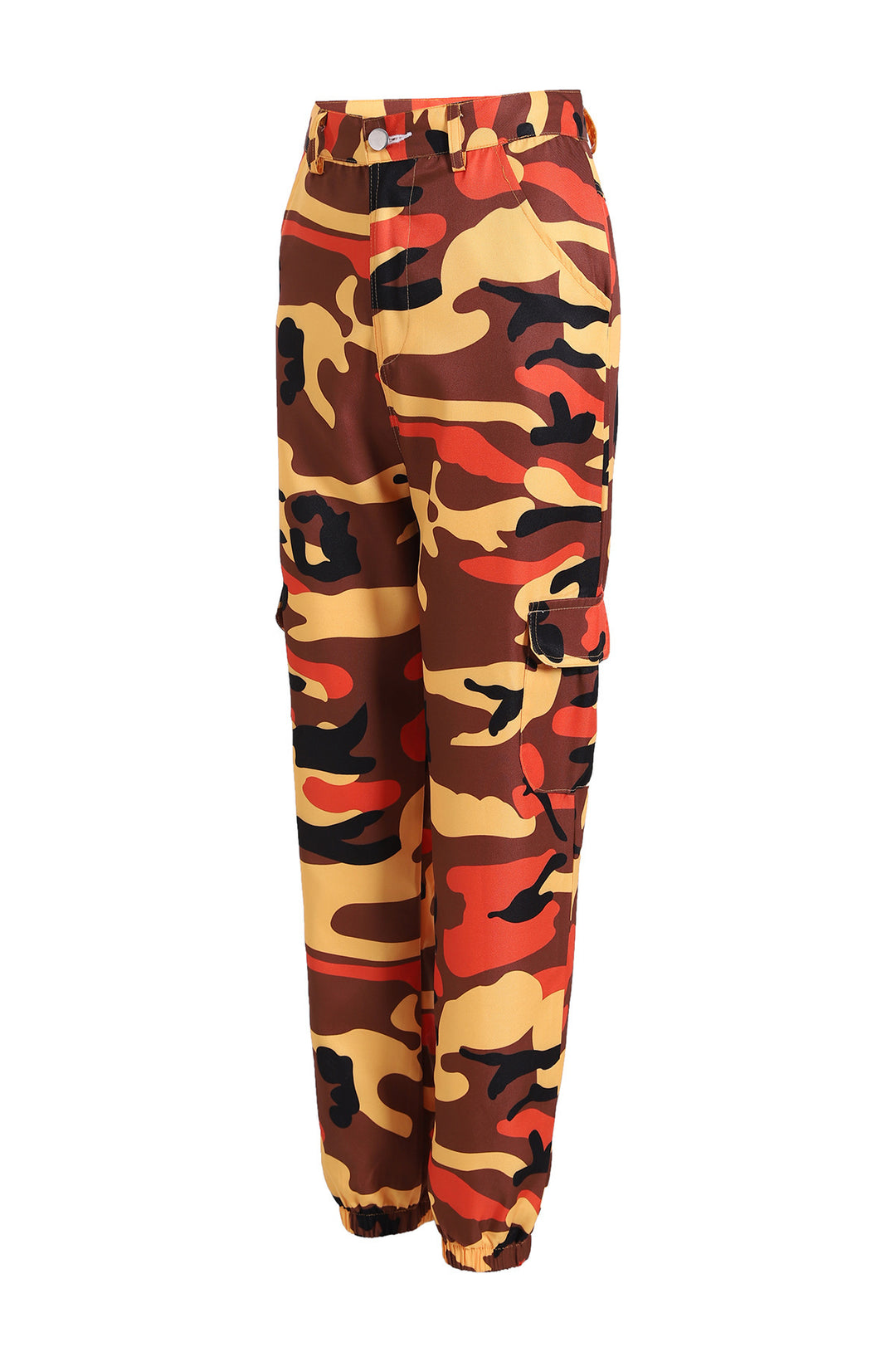 Damen Cargo-Jogginghose mit Camouflage-Muster und elastischen Bündchen Nord Taschen