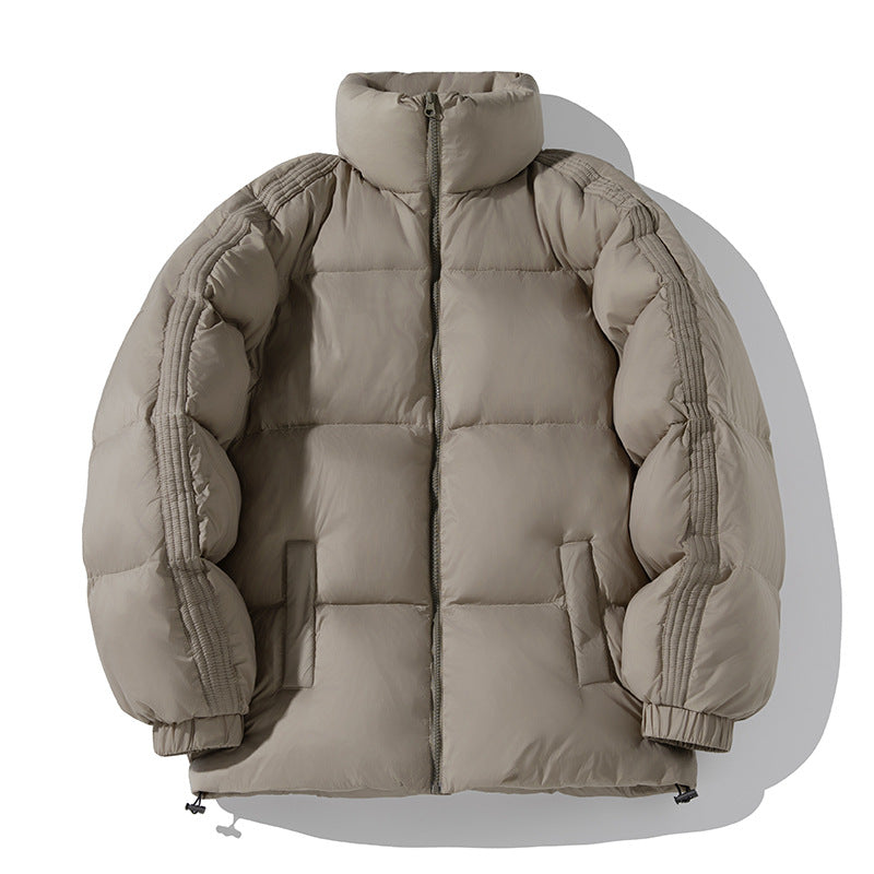 Unisex Oversize-Pufferjacke mit hohem Stehkragen, seitlichen Armreißverschlüssen und Kordelzug Nord Taschen