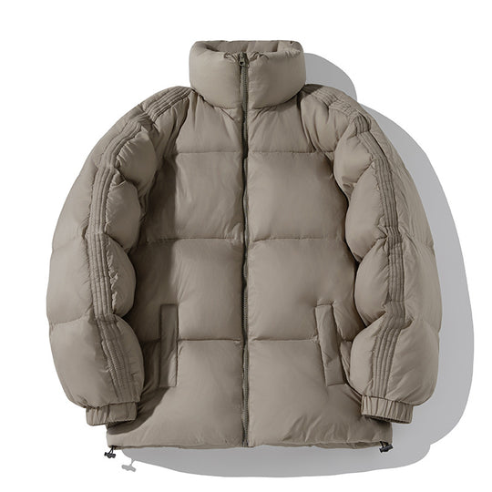 Unisex Oversize-Pufferjacke mit hohem Stehkragen, seitlichen Armreißverschlüssen und Kordelzug Nord Taschen