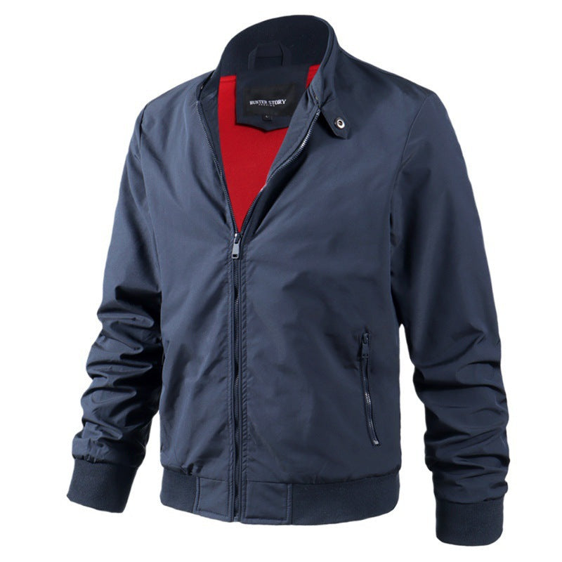 Herren Aviator-inspirierte Windbreaker-Bomberjacke mit Stehkragen und Mesh-Innenfutter Nord Taschen