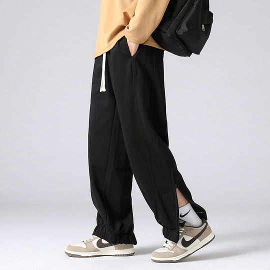 Herren weite Jogginghose mit seitlichem Reißverschluss‑Schlitz, elastischem Bund & Kordelzug Nord Taschen