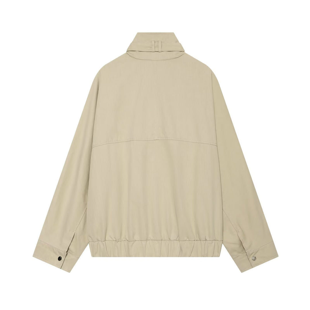 Damen Wasserabweisende Cropped-Utility-Jacke mit hohem Stehkragen und Karodetail an den Ärmelaufschlägen Nord Taschen