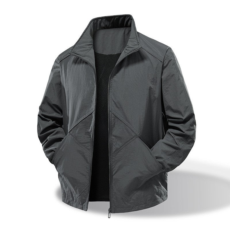 Herren Leichte Windbreaker-Outdoorjacke mit Stehkragen, Zweiwege-Reißverschluss und verdeckten Taschen Nord Taschen