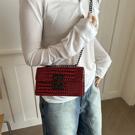 Damen elegante Umhängetasche im modernem Krokodilleder-Look Nord Taschen