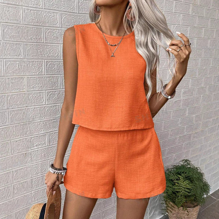 Damen lässiges Sommerliches Twinset aus leichtem Material