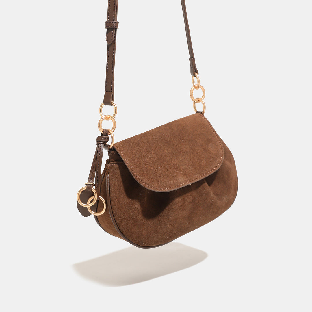 Damen Umhängetasche aus weichem Wildleder mit elegantem Kettenriemen Nord Taschen