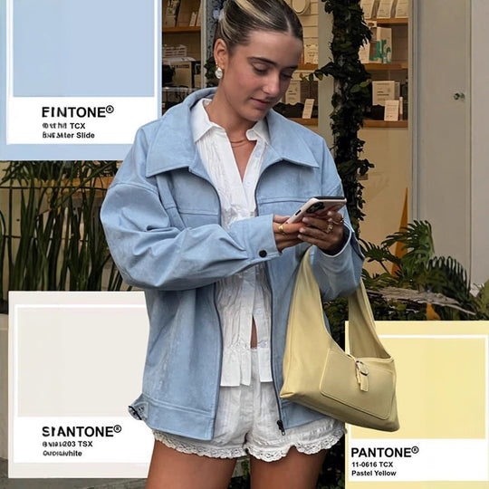 Damen Leichter Veloursleder-Optik Blouson mit Hemdkragen, durchgehendem Reißverschluss und kastiger Silhouette Nord Taschen