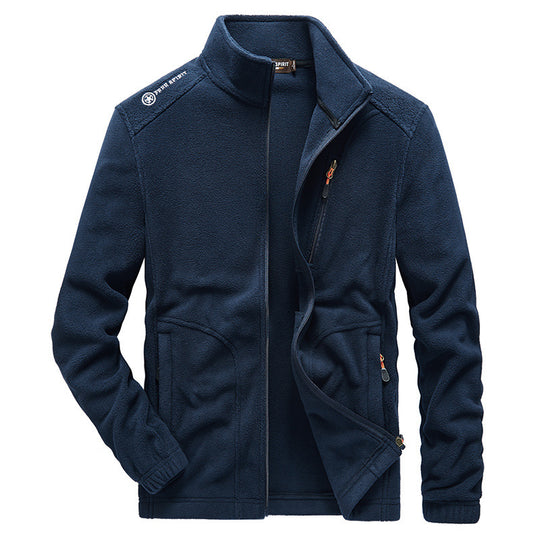 Herren Microfleece-Outdoorjacke mit Stehkragen, durchgehendem Reißverschluss und Ziptaschen Nord Taschen