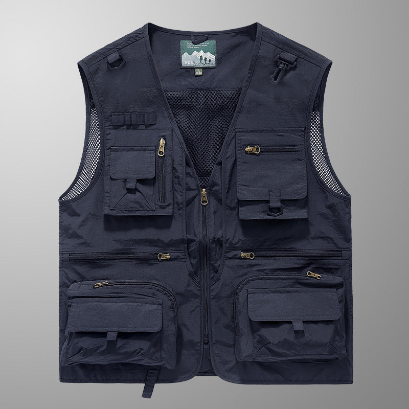 Herren Multifunktionale Angler- und Utility‑Weste mit Mesh‑Einsätzen und Mehrfach‑Taschen Nord Taschen