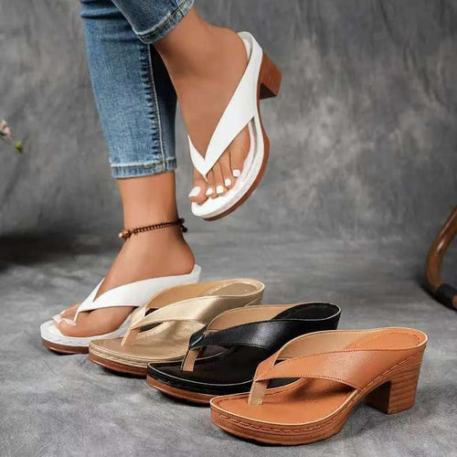 Damen Bequeme Zehentrenner-Sandalen mit anatomischem Fußbett und rutschfester Sohle