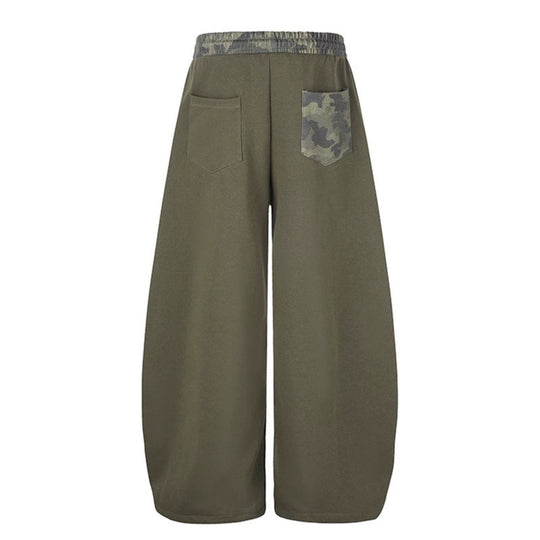 Damen Extraweite Culotte-Sweatpants mit Camouflage-Bund und Sternpatch Nord Taschen