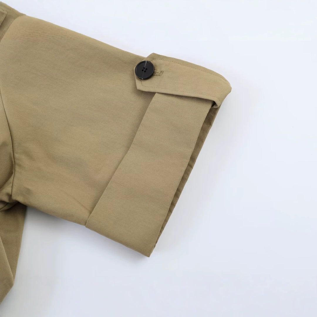 Damen Cropped Doppelreihiges Trenchcape im Boxy‑Schnitt Nord Taschen