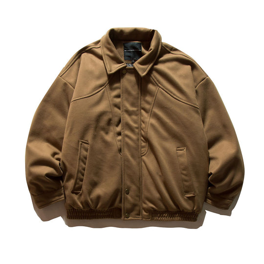 Herren Wattierte Bomberjacke im Oversize‑Stil mit Hemdkragen und elastischem Saum Nord Taschen