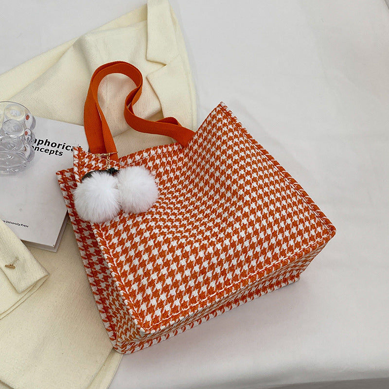 Damen Jute-Shopper im modernen Wabenmuster Nord Taschen