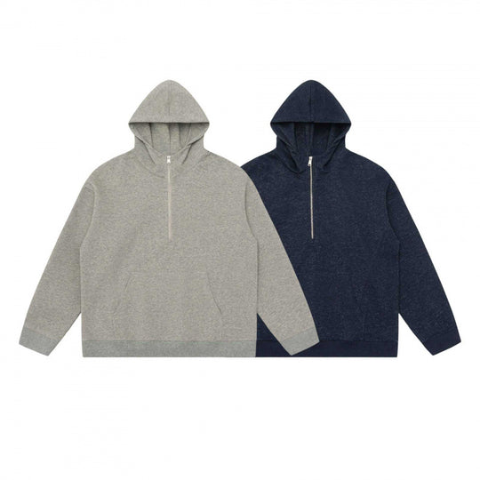 Unisex Kapuzen-Halbzip-Sweatshirt mit Kängurutasche und Rippbündchen Nord Taschen