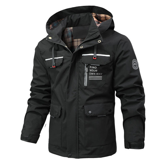 Herren Wasserabweisender Softshell-Parka mit Kapuze, reflektierenden Einsätzen und Multifunktionstaschen Nord Taschen