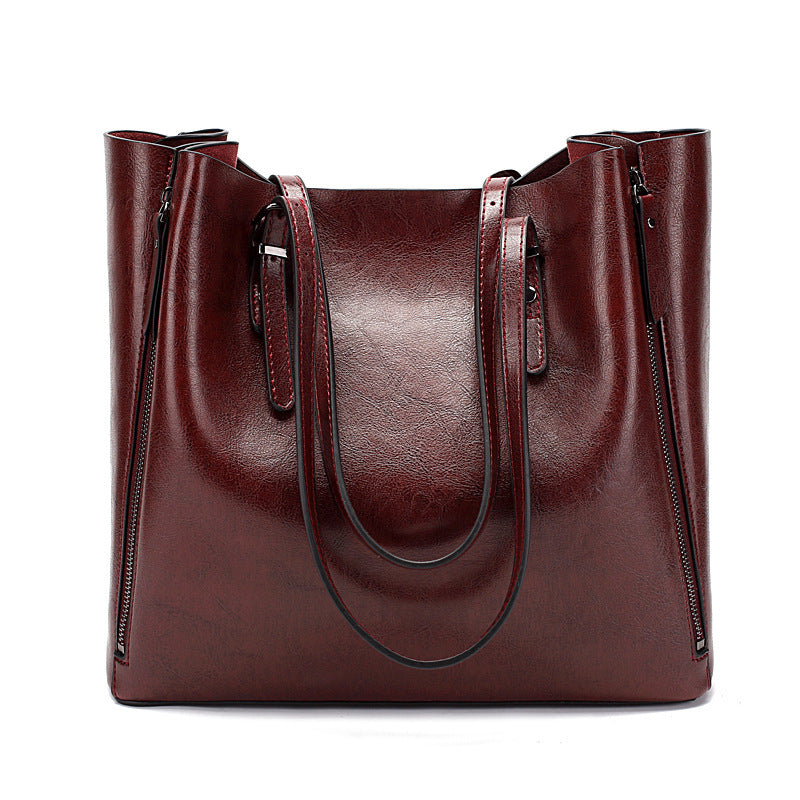 Damen Shopper-Tasche mit stilvollen Seitentaschen und praktischem Reißverschluss Nord Taschen
