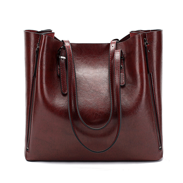Damen Shopper-Tasche mit stilvollen Seitentaschen und praktischem Reißverschluss Nord Taschen