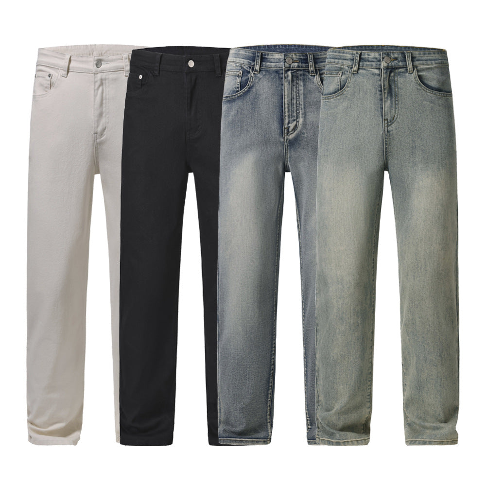 Herren Gerade geschnittene Vintage-Denim-Jeans mit entspanntem Sitz und verwaschenem Finish Nord Taschen