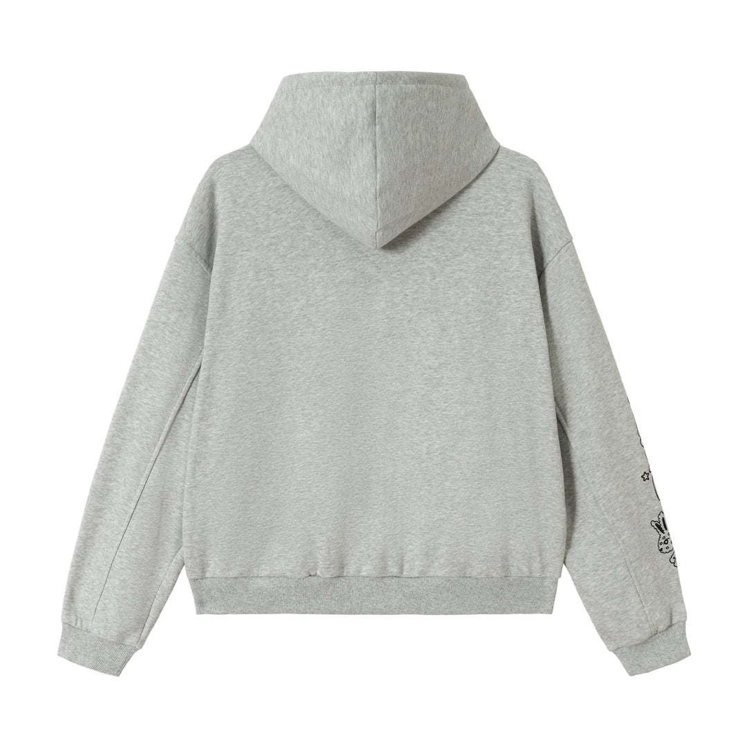 Damen Oversize-Kapuzenjacke mit Reißverschluss, hohem Kragen und grafischen Tattoo-Prints Nord Taschen