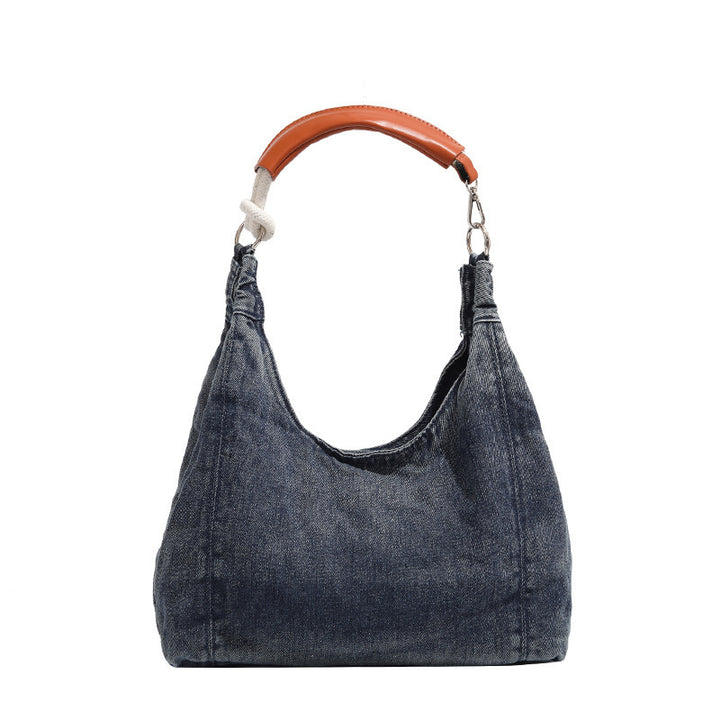 Damen Hobo-Tasche aus hochwertigem Denim mit eleganten Ledergriffen Nord Taschen