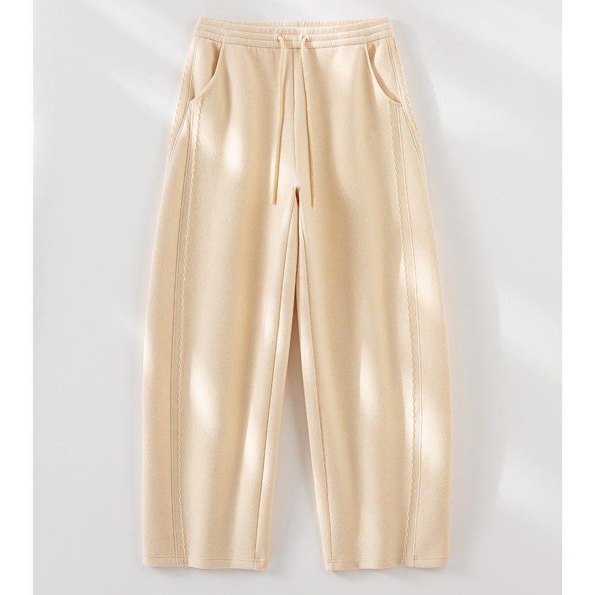 Damen Weiche High‑Waist Jogginghose aus Teddyfleece mit weitem Bein und Kordelzug Nord Taschen