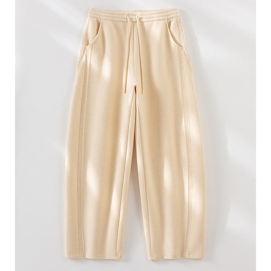 Damen Weiche High‑Waist Jogginghose aus Teddyfleece mit weitem Bein und Kordelzug Nord Taschen