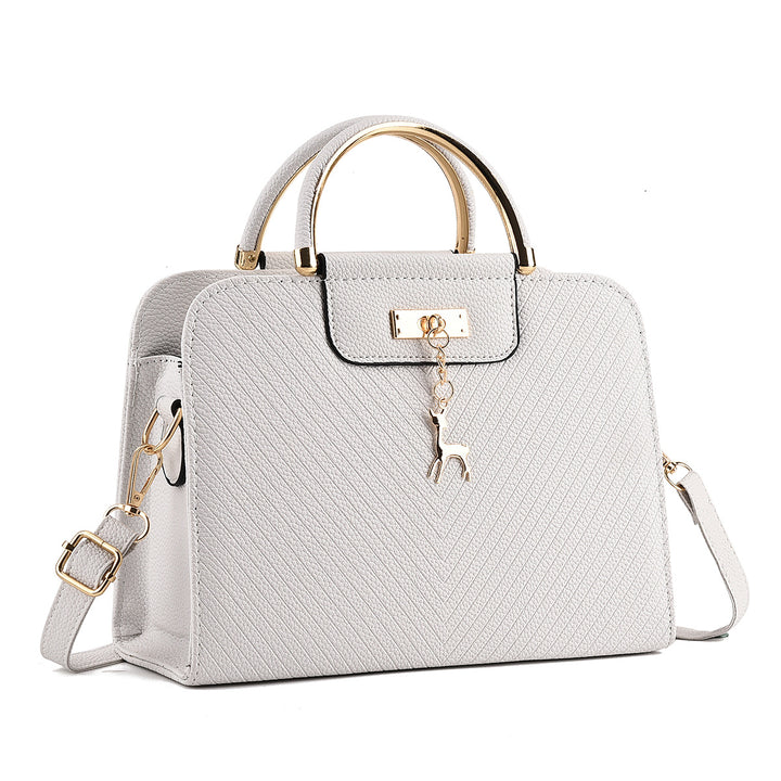 Damen elegante Handtasche mit strukturiertem Außenmaterial und abnehmbarem Schulterriemen Nord Taschen