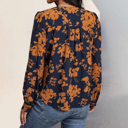 Damen Elegante Bluse mit floralen Mustern Nord Taschen