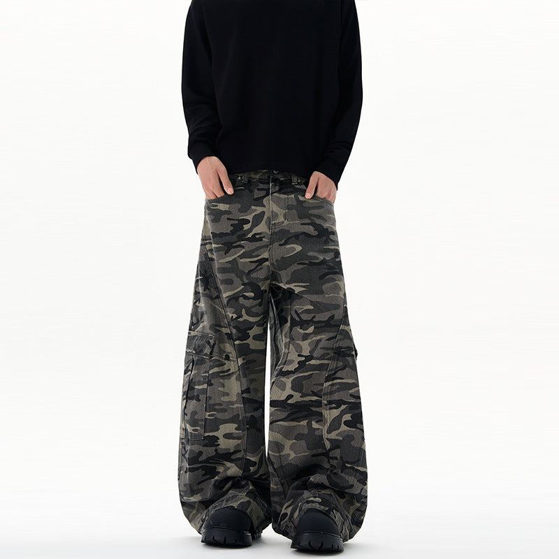 Herren Ultraweite Cargohhose im Baggy‑Cut mit tiefem Schritt Nord Taschen